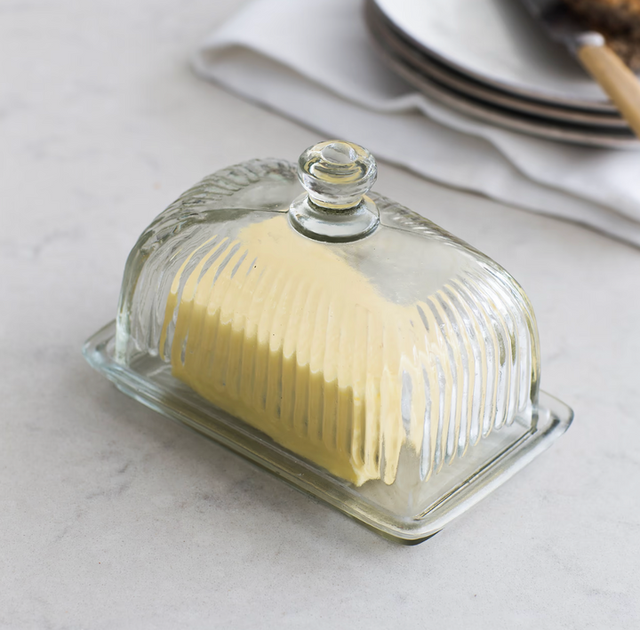 Pressed Glass Butter Dish