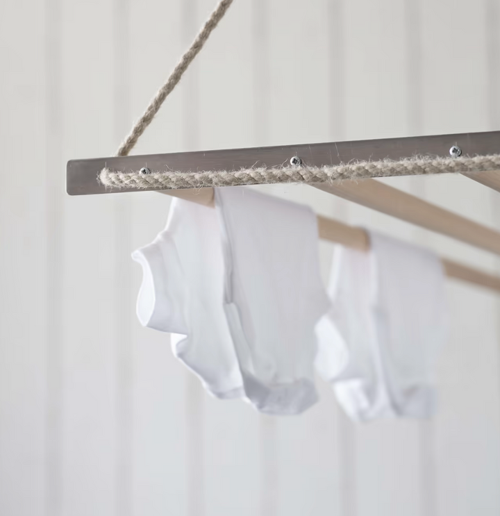 Laundry Room Ceiling Dryer - Natural Wood