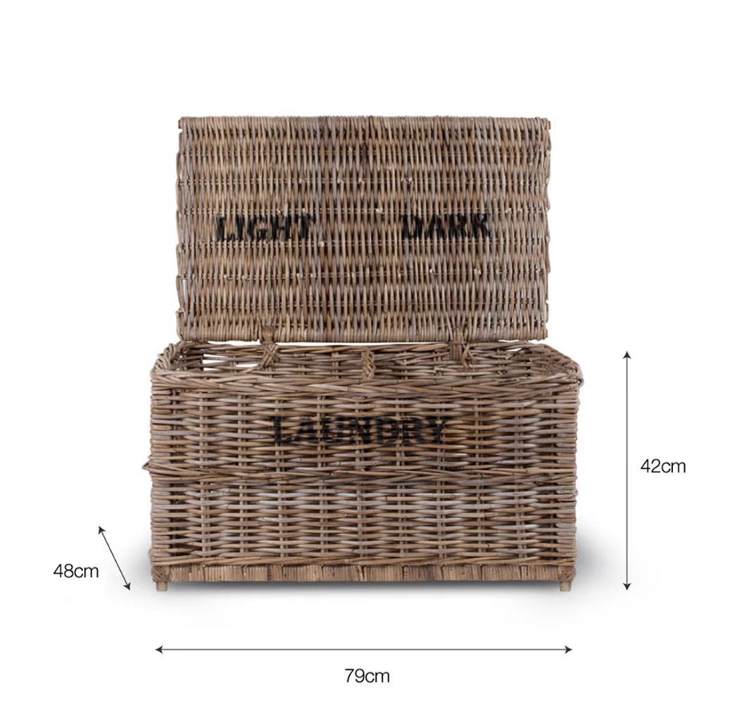 Rattan Laundry Basket - Lights and Darks