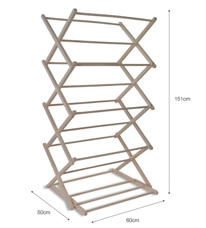 Natural Wood Folding Clothes Horse