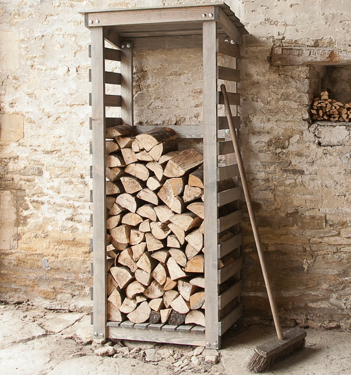 Tall Wooden Log Store