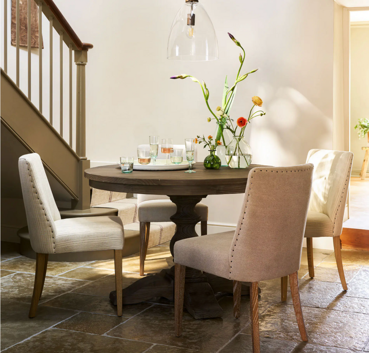 Natural Reclaimed Pine Round Dining Table – Farmhouse