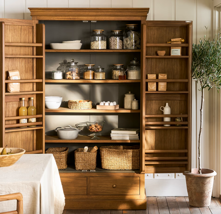 Natural Wood Freestanding Farmhouse Pantry