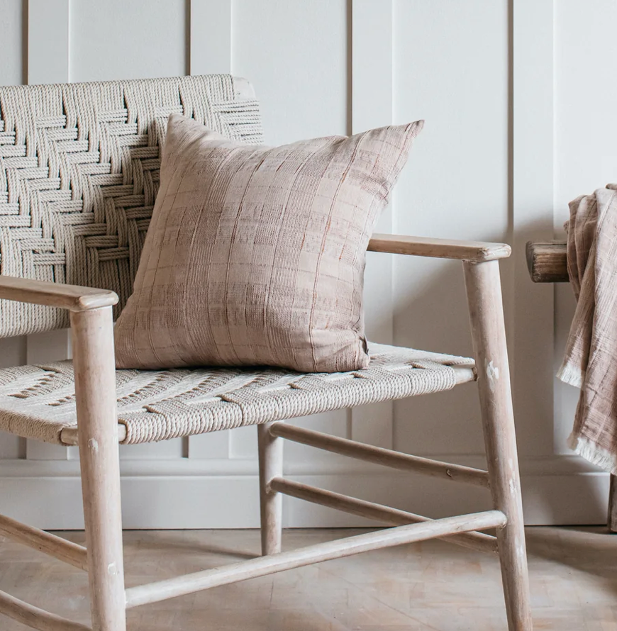 Also Home - Blid Woven Neutral Cotton Cushion