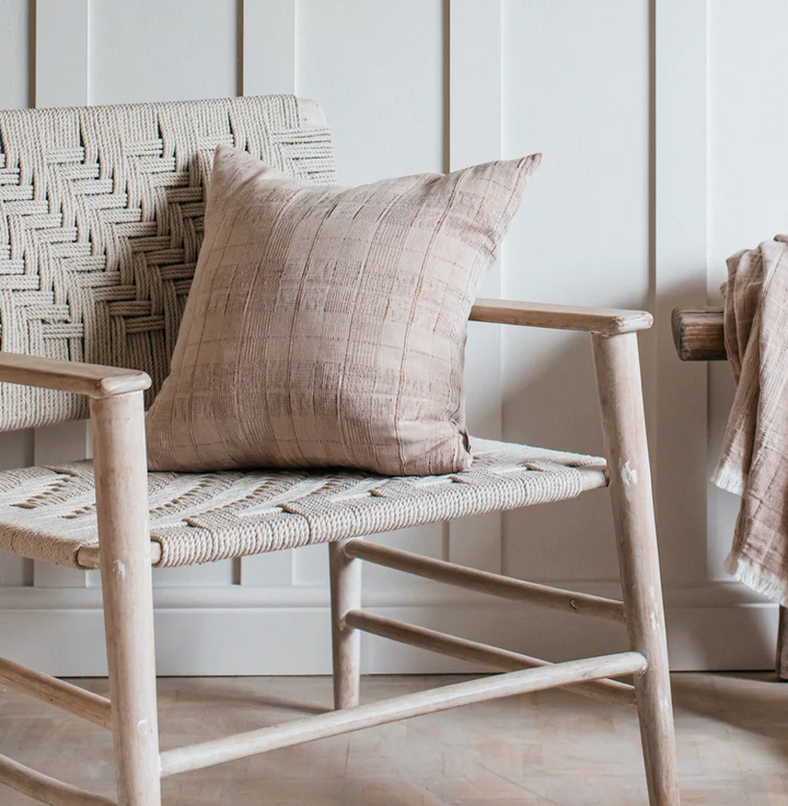 Also Home - Blid Woven Neutral Cotton Cushion
