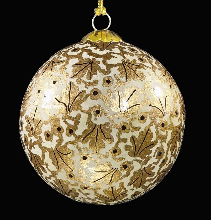 Honest - Handcrafted Christmas Bauble - Gold & White