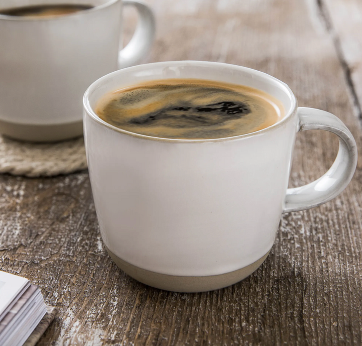 Set Of 2 Mugs - White & Natural