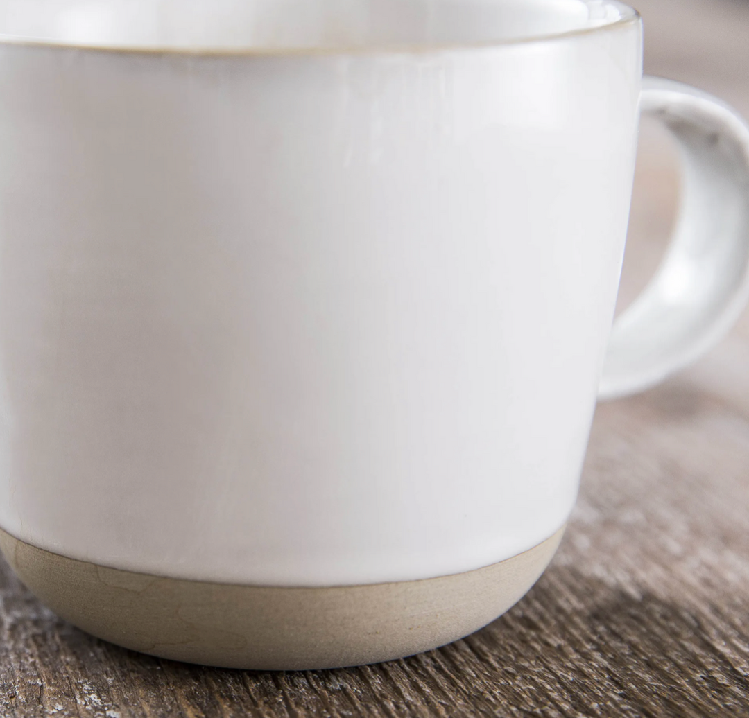 Set Of 2 Mugs - White & Natural