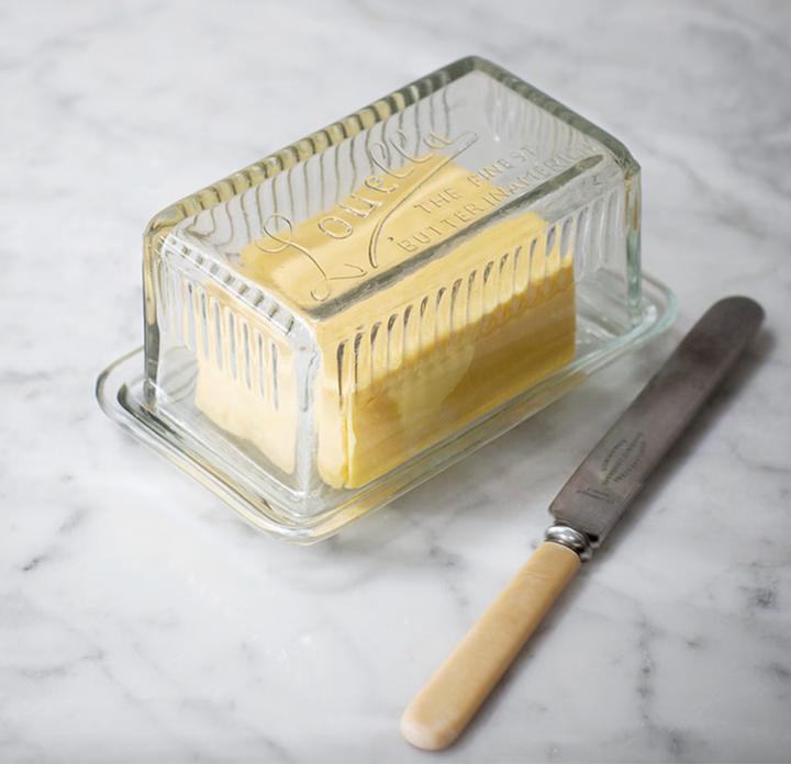 Retro Glass Butter Dish