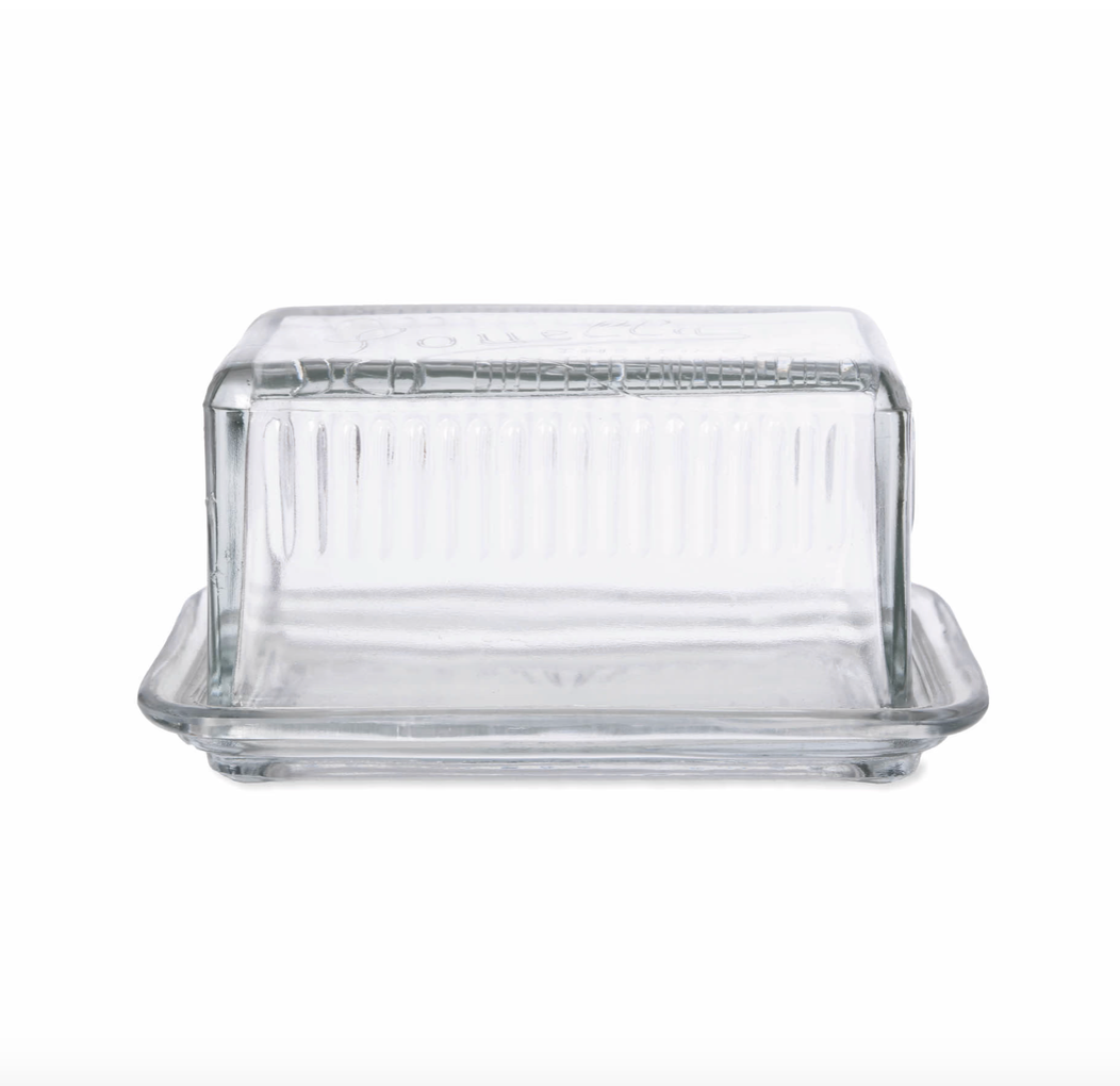 Retro Glass Butter Dish