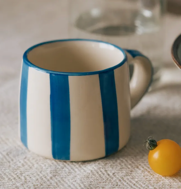 Washed Stripe Koko Mug in Ink Blue