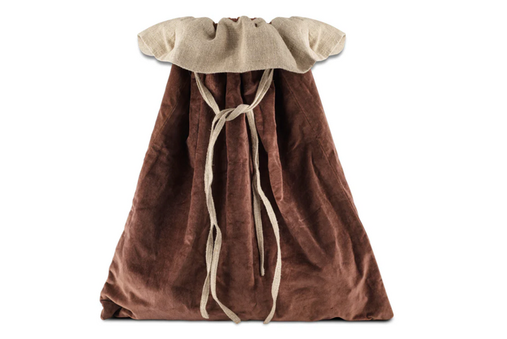 Nkuku - Karru Cotton Velvet Christmas Sack - Rich Mocha