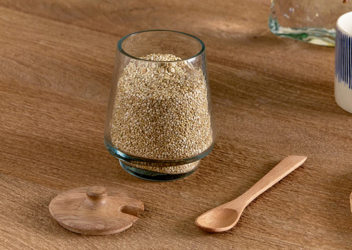 Nkuku - Kali Tall Storage Jar - Natural & Clear