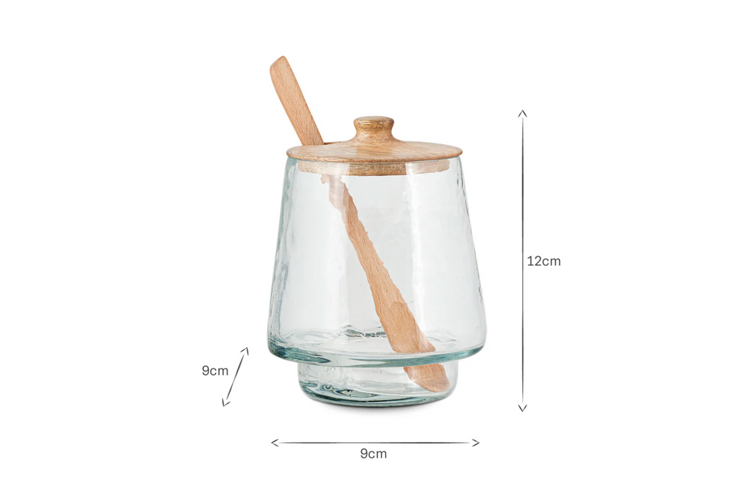 Nkuku - Kali Tall Storage Jar - Natural & Clear