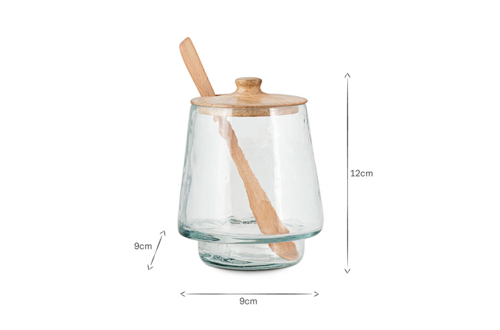 Nkuku - Kali Tall Storage Jar - Natural & Clear