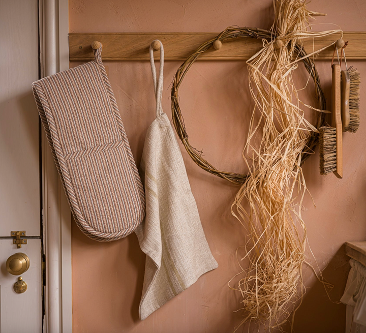 Stripe Double Oven Glove - Terracotta