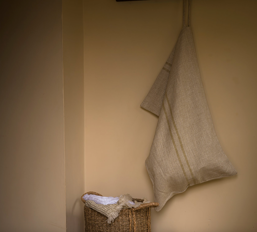 The Timeless Linen Large Laundry Bag - Antique Cream