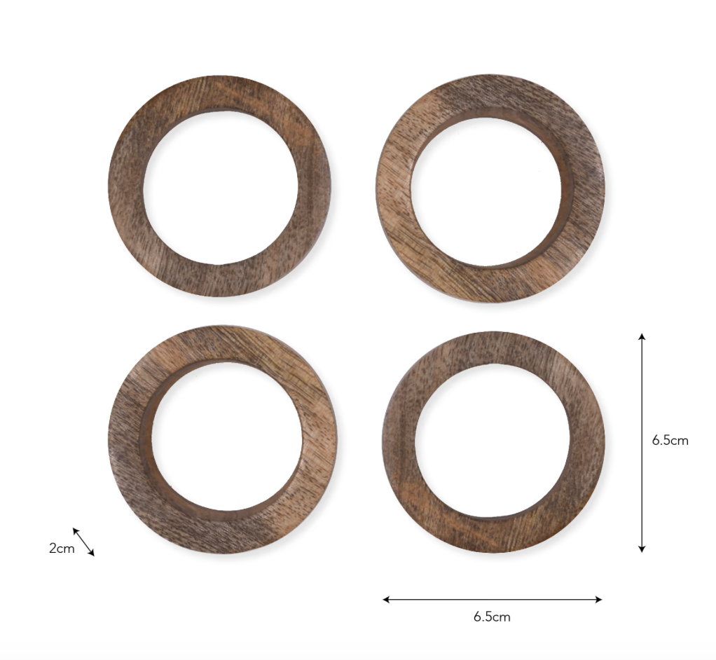 Mango Wood Napkin Holders - Set Of 4