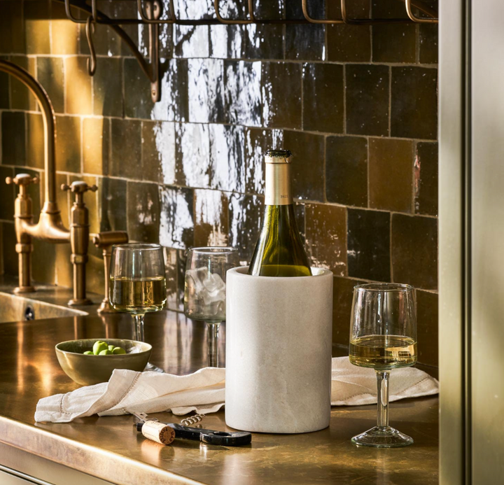 Marble Wine Cooler - White