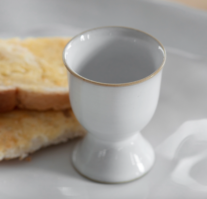 White Ceramic Egg Cups - Set Of 2
