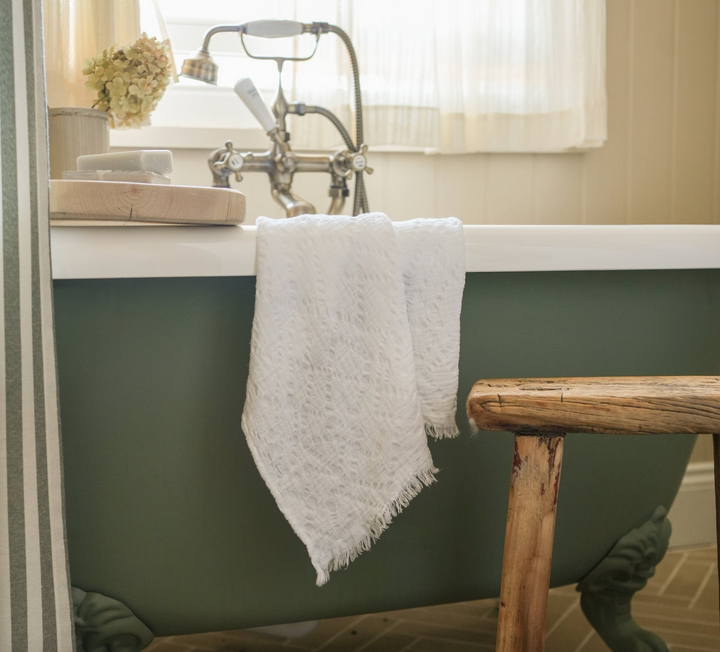 Lace Waffle Hand Towel - White (50 x 70cm)