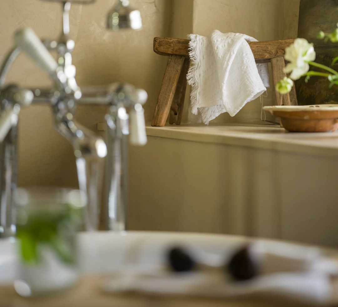 Lace Waffle Hand Towel - White (50 x 70cm)