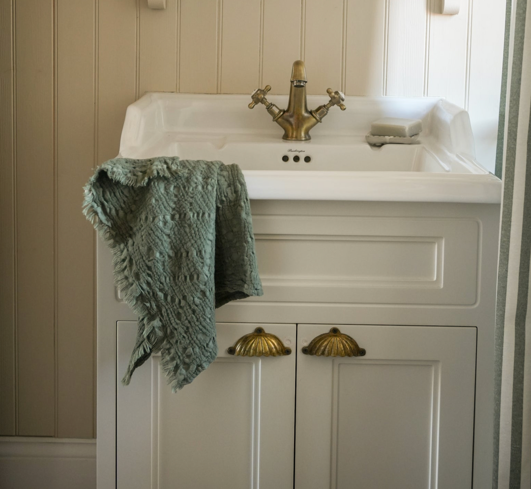 Lace Waffle Hand Towel - Olive Green (50 x 70cm)