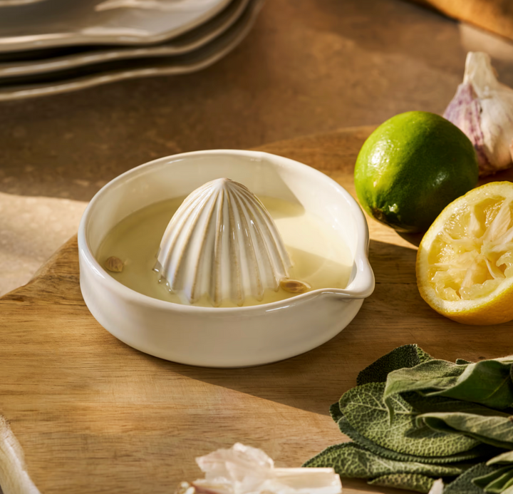 Stoneware Lemon Squeezer - White