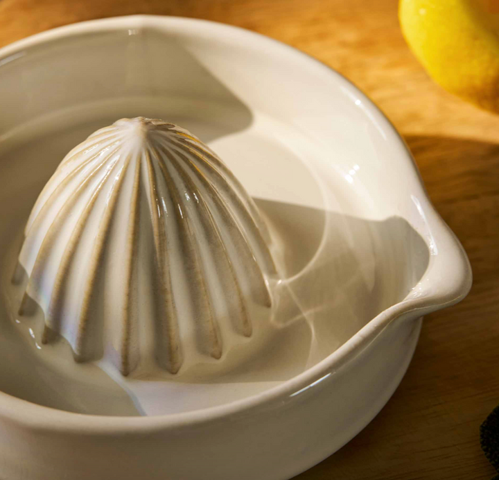 Stoneware Lemon Squeezer - White