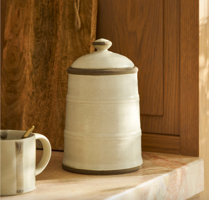 Stoneware Storage Canister - Rustic Cream