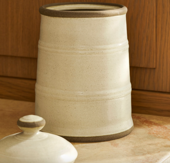 Stoneware Storage Canister - Rustic Cream