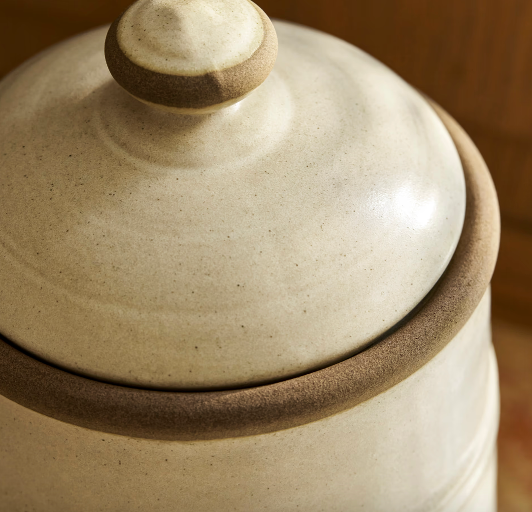 Stoneware Storage Canister - Rustic Cream