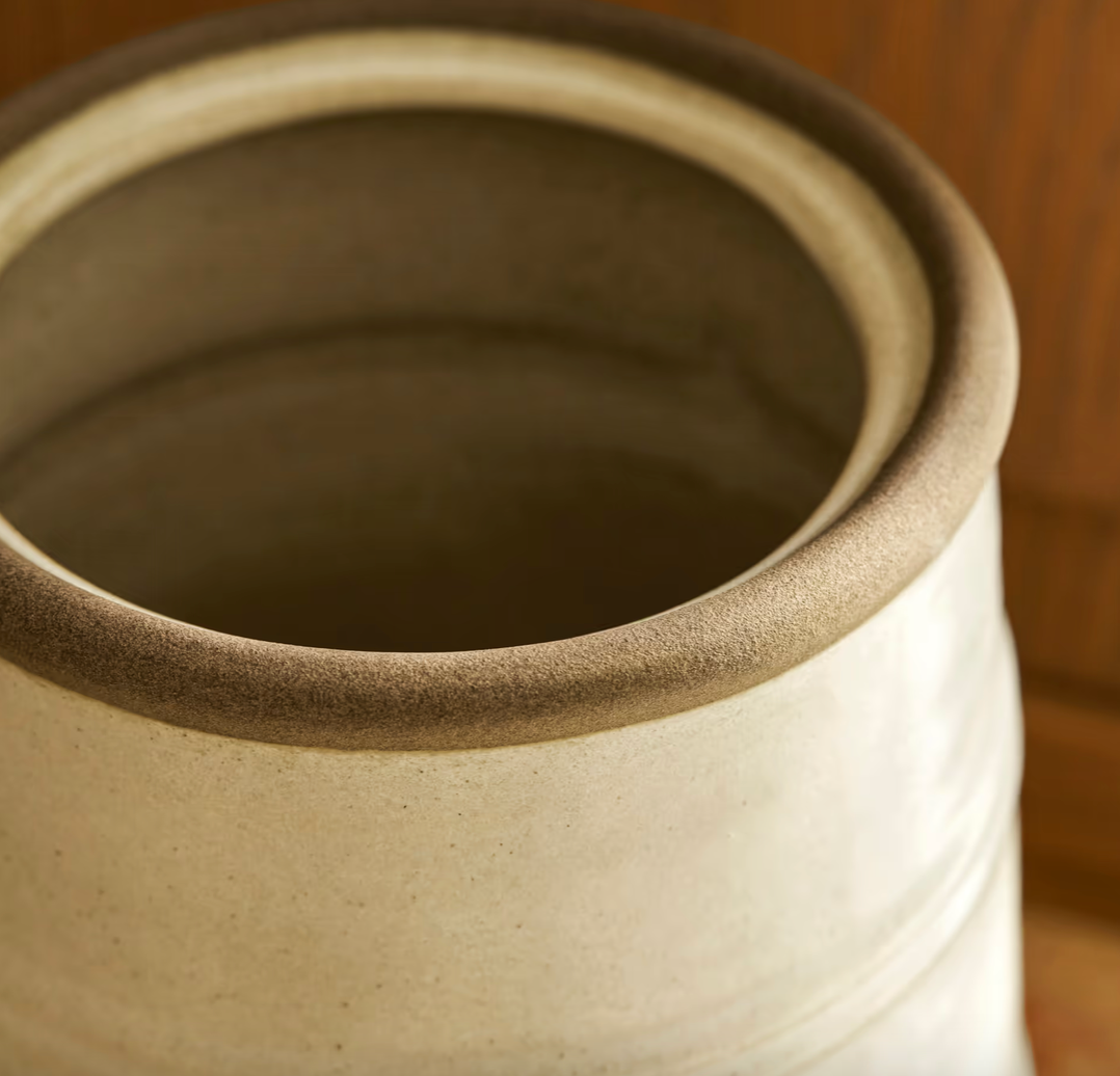 Stoneware Storage Canister - Rustic Cream