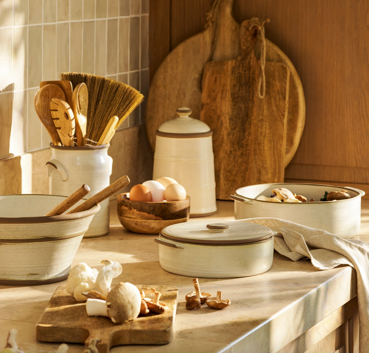 Stoneware Storage Canister - Rustic Cream