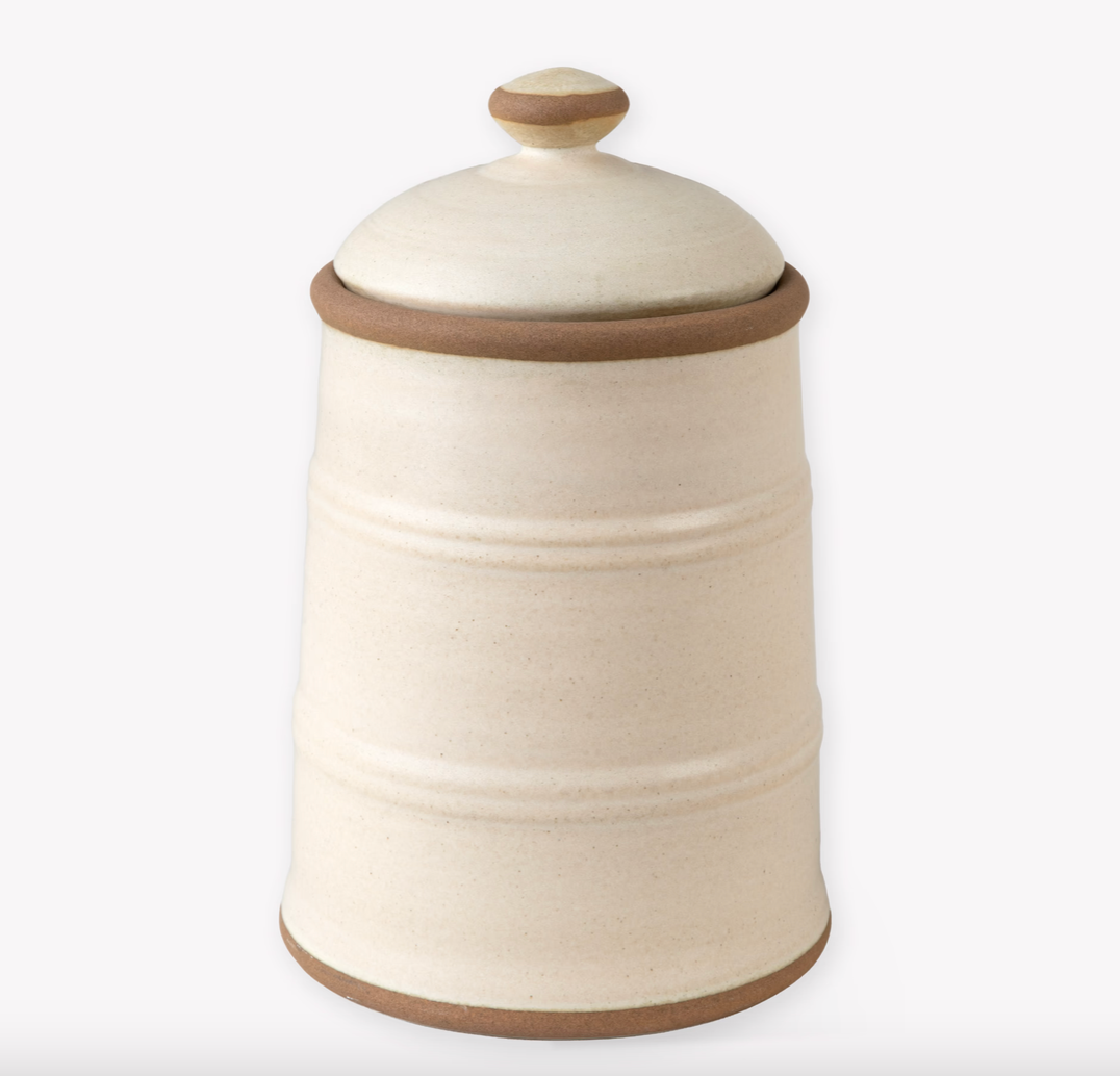 Stoneware Storage Canister - Rustic Cream