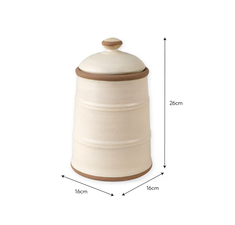 Stoneware Storage Canister - Rustic Cream