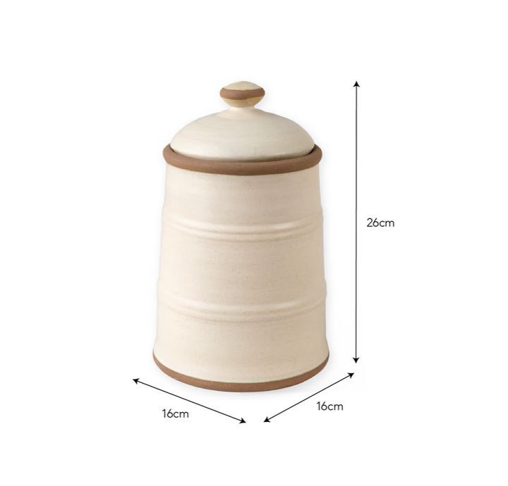 Stoneware Storage Canister - Rustic Cream