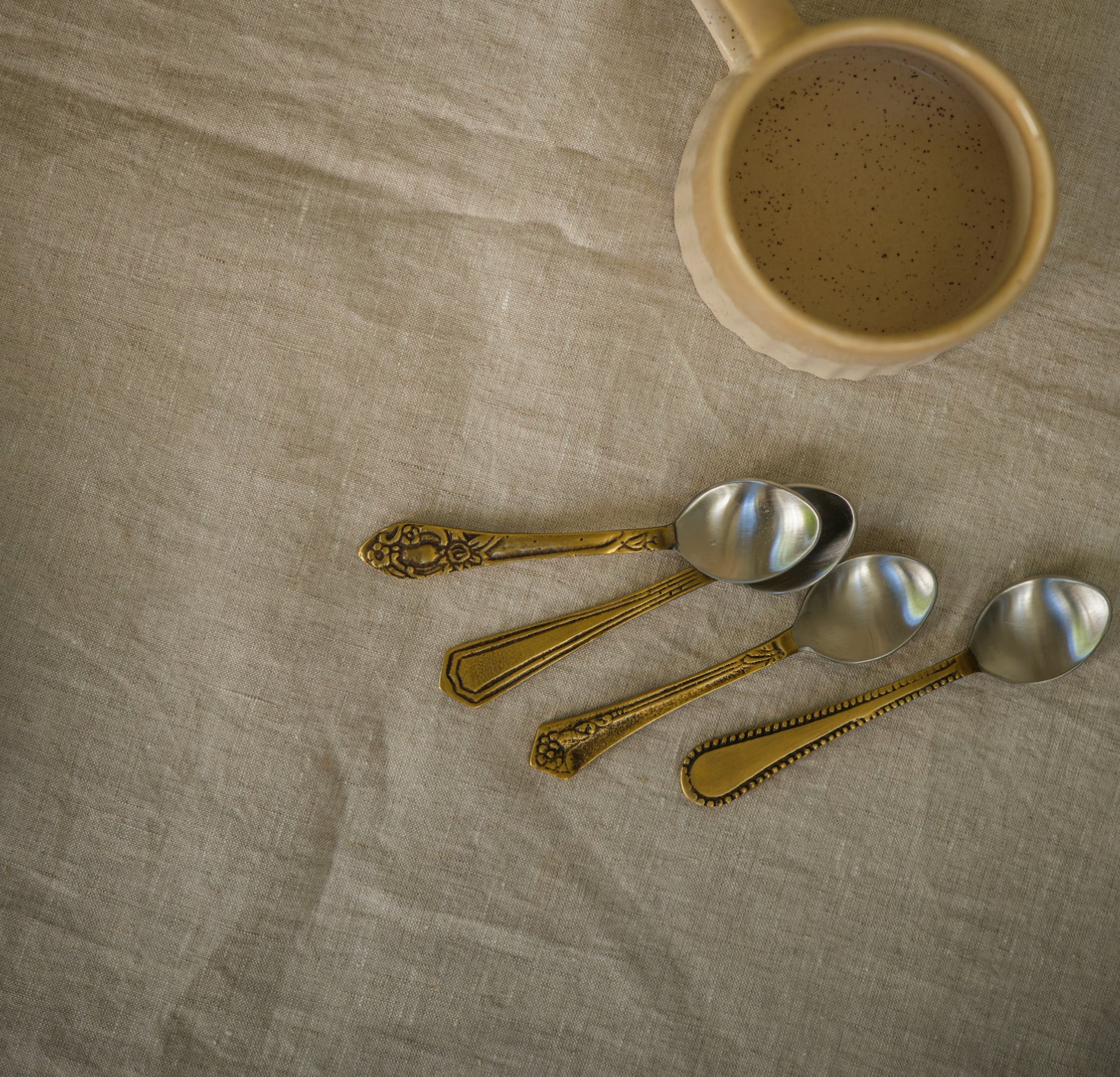 Antique Style Brass Teaspoons - Set of 4 – Rambling Wild