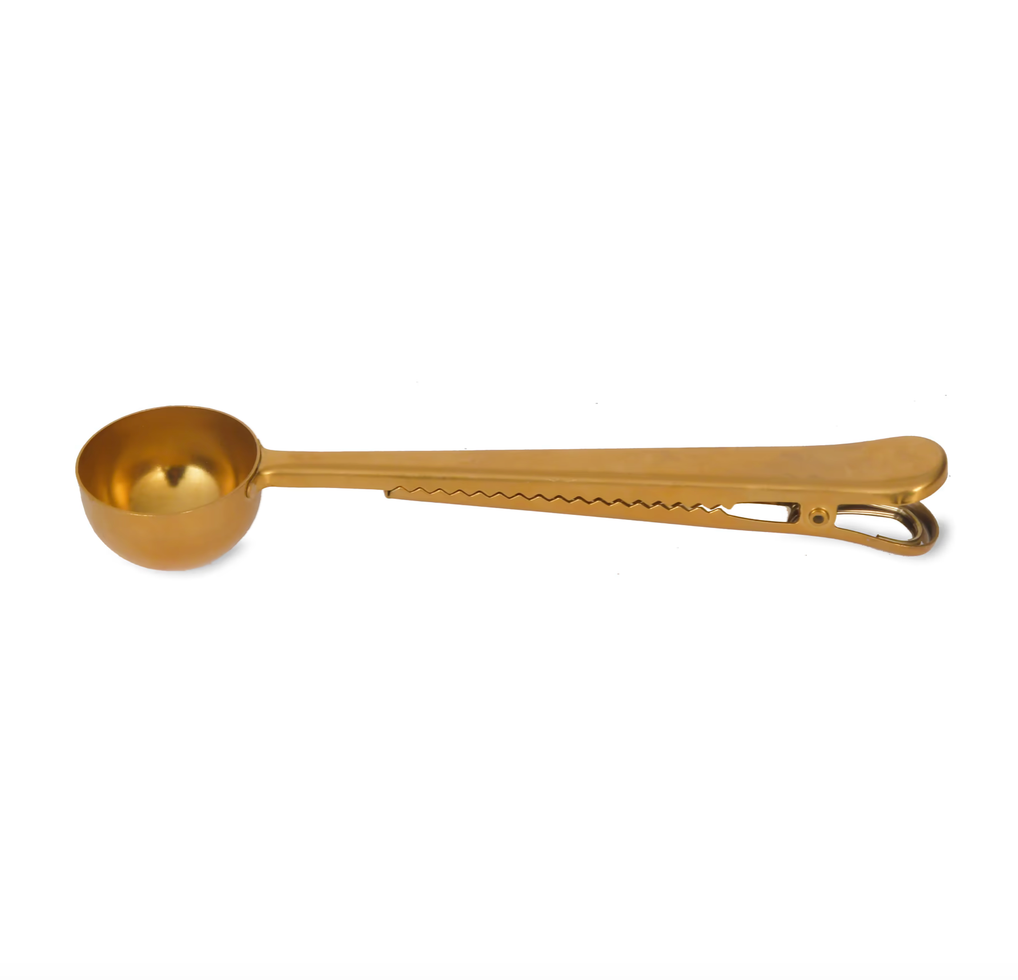 Coffee Scoop &amp; Clip - Antique Brass