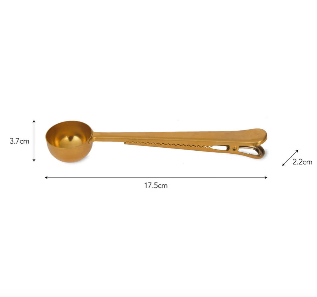 Coffee Scoop &amp; Clip - Antique Brass