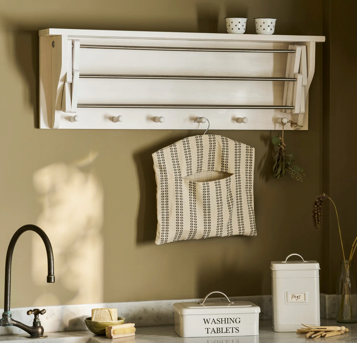 Extending Clothes Dryer & Shelf - Lily White