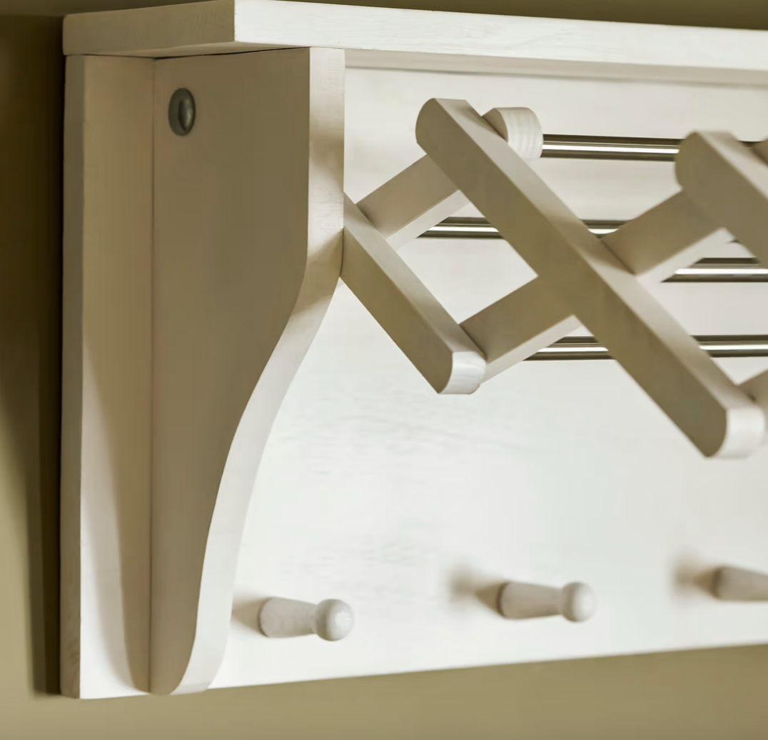 Extending Clothes Dryer & Shelf - Lily White