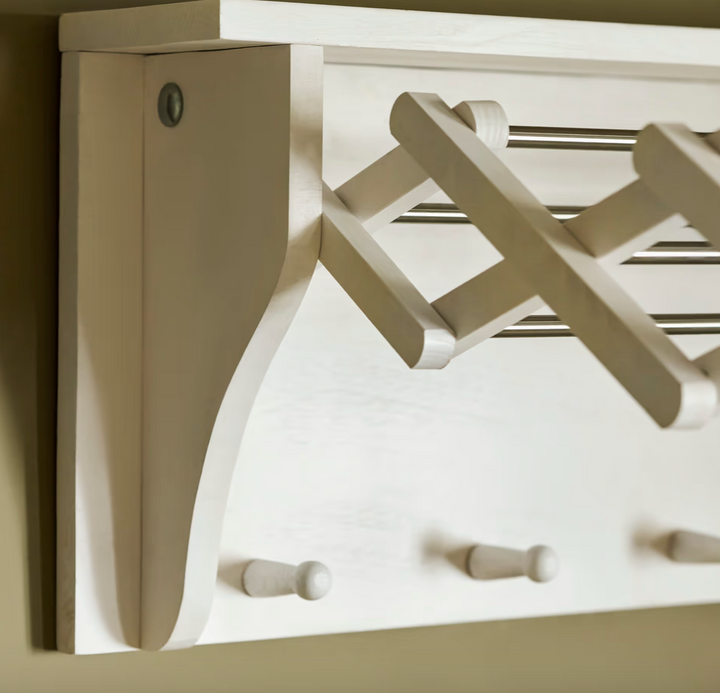 Extending Clothes Dryer & Shelf - Lily White