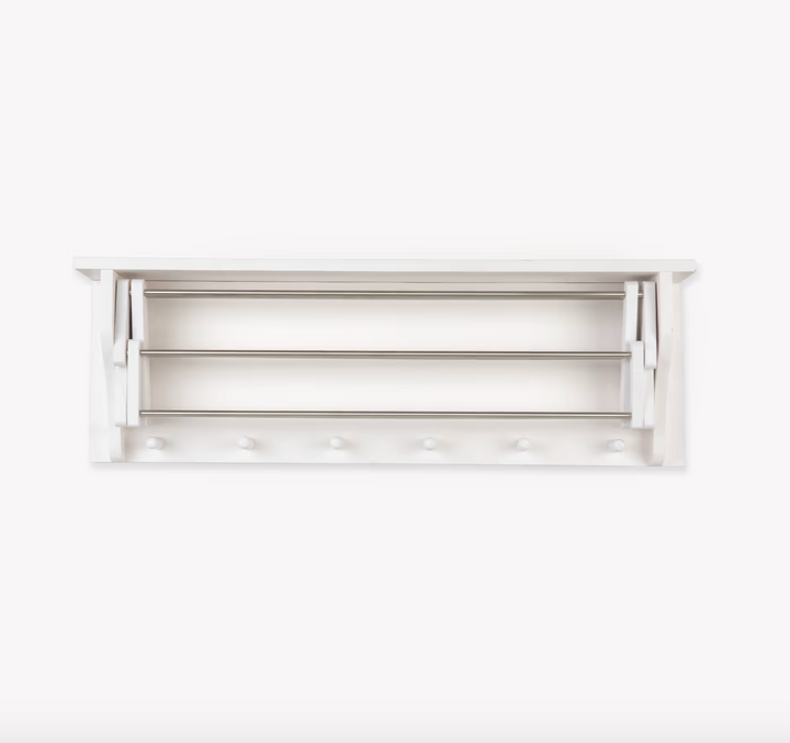 Extending Clothes Dryer & Shelf - Lily White