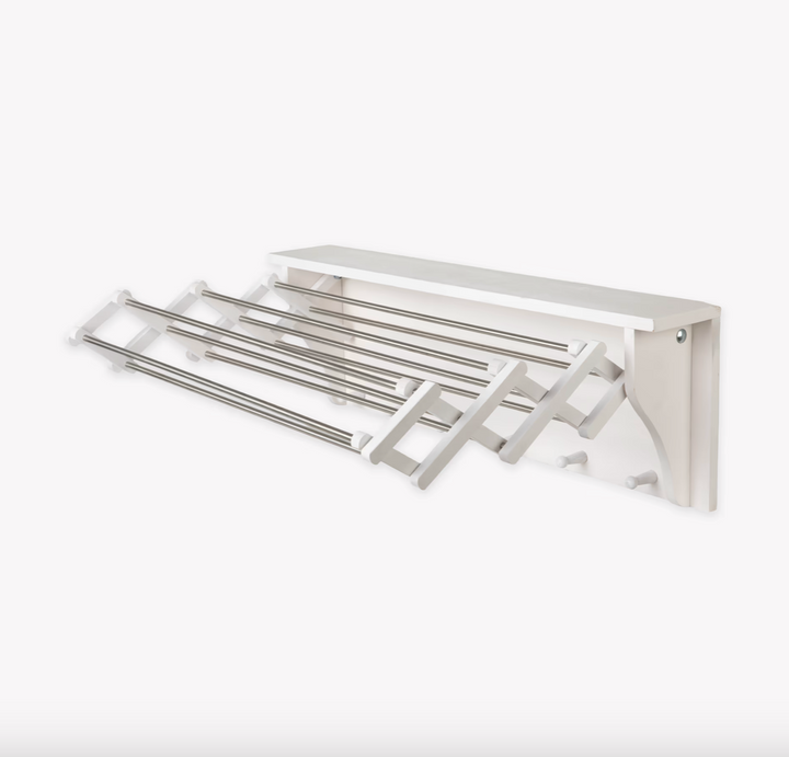 Extending Clothes Dryer & Shelf - Lily White