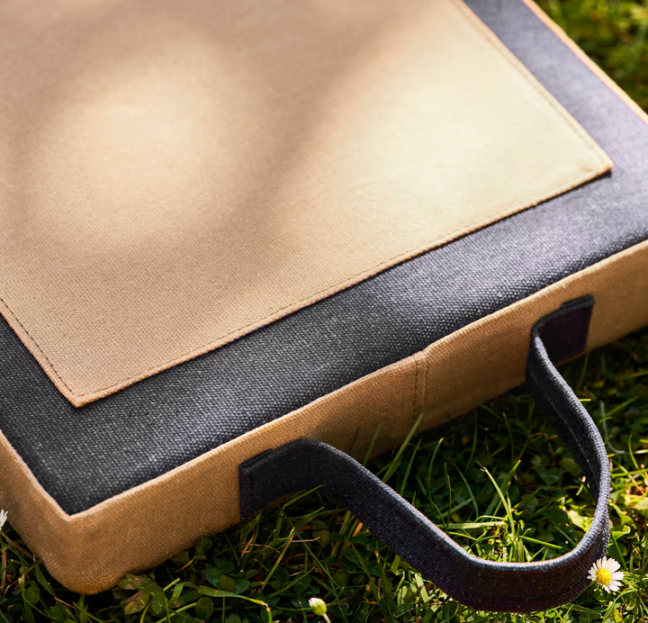 Garden Kneeler Cushion - Charcoal & Natural