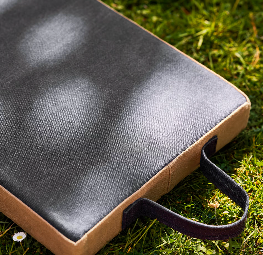 Garden Kneeler Cushion - Charcoal & Natural