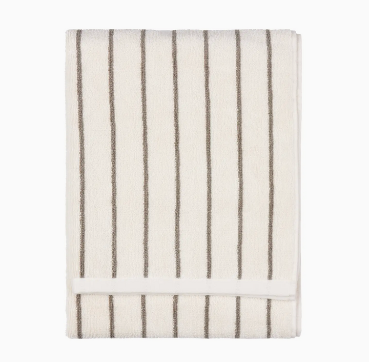 Narrow Stripe Cotton Hand Towel - Mole