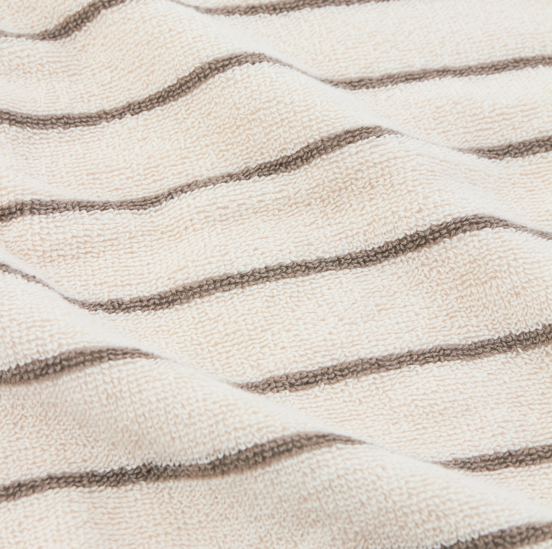 Narrow Stripe Cotton Hand Towel - Mole