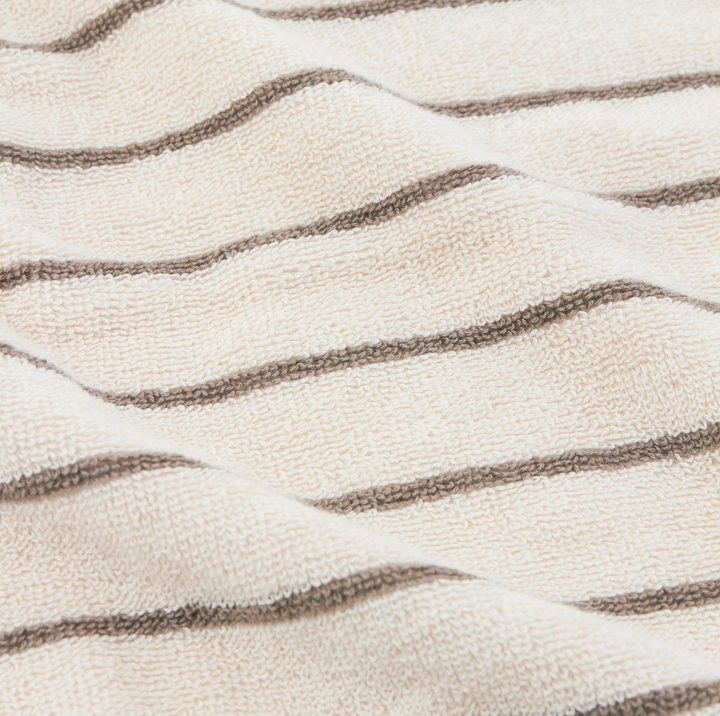 Narrow Stripe Cotton Hand Towel - Mole